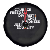 America Courage Freedom Diversity Rights Friendship Justice Spare Tire Cover