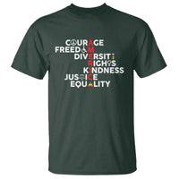 America Courage Freedom Diversity Rights Friendship Justice T Shirt