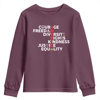 America Courage Freedom Diversity Rights Friendship Justice Youth Sweatshirt