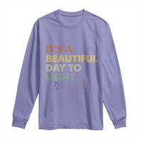 All Cancer Awareness Long Sleeve Shirt It's A Beautiful Day To Fight Cancer Lavender Ribbon