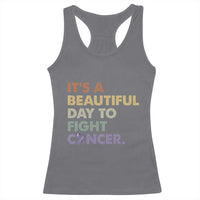 All Cancer Awareness Racerback Tank Top It's A Beautiful Day To Fight Cancer Lavender Ribbon