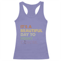 All Cancer Awareness Racerback Tank Top It's A Beautiful Day To Fight Cancer Lavender Ribbon
