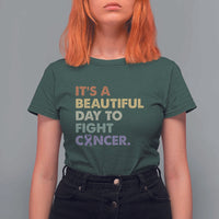 All Cancer Awareness T Shirt For Women It's A Beautiful Day To Fight Cancer Lavender Ribbon