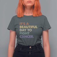 All Cancer Awareness T Shirt For Women It's A Beautiful Day To Fight Cancer Lavender Ribbon