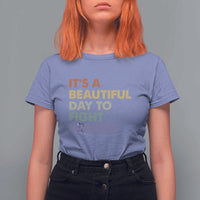 All Cancer Awareness T Shirt For Women It's A Beautiful Day To Fight Cancer Lavender Ribbon