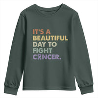 All Cancer Awareness Youth Sweatshirt It's A Beautiful Day To Fight Cancer Lavender Ribbon