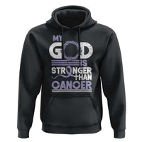 All Cancer Awareness Hoodie My God Is Stronger Than Cancer Lavender Ribbon