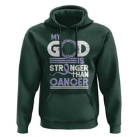 All Cancer Awareness Hoodie My God Is Stronger Than Cancer Lavender Ribbon