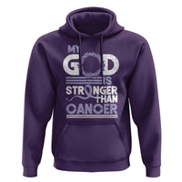 All Cancer Awareness Hoodie My God Is Stronger Than Cancer Lavender Ribbon