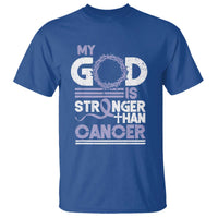 All Cancer Awareness T Shirt My God Is Stronger Than Cancer Lavender Ribbon