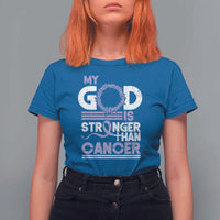 All Cancer Awareness T Shirt For Women My God Is Stronger Than Cancer Lavender Ribbon