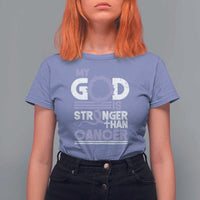 All Cancer Awareness T Shirt For Women My God Is Stronger Than Cancer Lavender Ribbon