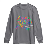 All Cancer Awareness Long Sleeve Shirt We're All Tied Together Raise Awareness For Cancer Ribbons