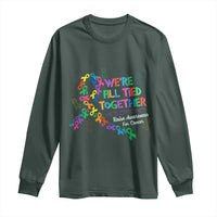 All Cancer Awareness Long Sleeve Shirt We're All Tied Together Raise Awareness For Cancer Ribbons