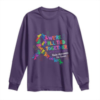 All Cancer Awareness Long Sleeve Shirt We're All Tied Together Raise Awareness For Cancer Ribbons