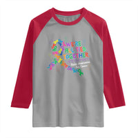 All Cancer Awareness Raglan Shirt We're All Tied Together Raise Awareness For Cancer Ribbons