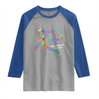 All Cancer Awareness Raglan Shirt We're All Tied Together Raise Awareness For Cancer Ribbons