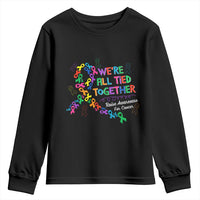 All Cancer Awareness Youth Sweatshirt We're All Tied Together Raise Awareness For Cancer Ribbons
