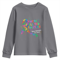 All Cancer Awareness Youth Sweatshirt We're All Tied Together Raise Awareness For Cancer Ribbons