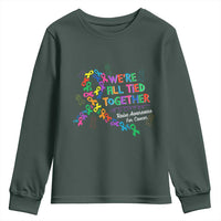 All Cancer Awareness Youth Sweatshirt We're All Tied Together Raise Awareness For Cancer Ribbons