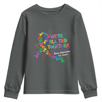 All Cancer Awareness Youth Sweatshirt We're All Tied Together Raise Awareness For Cancer Ribbons