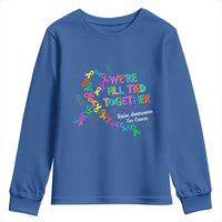 All Cancer Awareness Youth Sweatshirt We're All Tied Together Raise Awareness For Cancer Ribbons