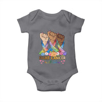 Funny All Cancer Awareness Baby Onesie Fight Cancer In All Colors Colorful Ribbon