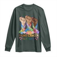 Funny All Cancer Awareness Long Sleeve Shirt Fight Cancer In All Colors Colorful Ribbon