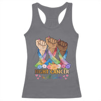 Funny All Cancer Awareness Racerback Tank Top Fight Cancer In All Colors Colorful Ribbon