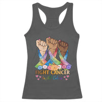 Funny All Cancer Awareness Racerback Tank Top Fight Cancer In All Colors Colorful Ribbon