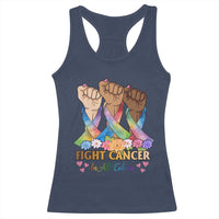Funny All Cancer Awareness Racerback Tank Top Fight Cancer In All Colors Colorful Ribbon