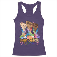 Funny All Cancer Awareness Racerback Tank Top Fight Cancer In All Colors Colorful Ribbon