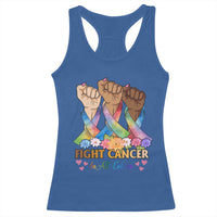 Funny All Cancer Awareness Racerback Tank Top Fight Cancer In All Colors Colorful Ribbon