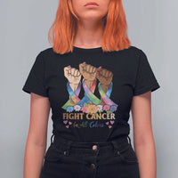 Funny All Cancer Awareness T Shirt For Women Fight Cancer In All Colors Colorful Ribbon