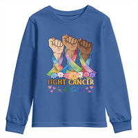 Funny All Cancer Awareness Youth Sweatshirt Fight Cancer In All Colors Colorful Ribbon