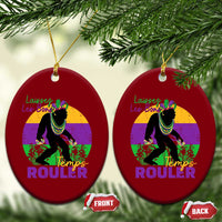 Funny Bigfoot Mardi Gras Ceramic Ornament Laissez Les Bons Temps Rouler Bald Cypress