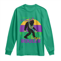 Funny Bigfoot Mardi Gras Long Sleeve Shirt Laissez Les Bons Temps Rouler Bald Cypress