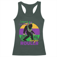 Funny Bigfoot Mardi Gras Racerback Tank Top Laissez Les Bons Temps Rouler Bald Cypress