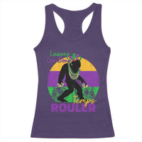 Funny Bigfoot Mardi Gras Racerback Tank Top Laissez Les Bons Temps Rouler Bald Cypress