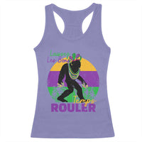 Funny Bigfoot Mardi Gras Racerback Tank Top Laissez Les Bons Temps Rouler Bald Cypress
