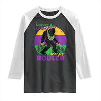 Funny Bigfoot Mardi Gras Raglan Shirt Laissez Les Bons Temps Rouler Bald Cypress