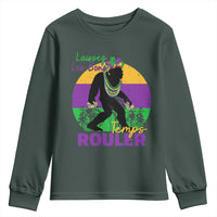 Funny Bigfoot Mardi Gras Youth Sweatshirt Laissez Les Bons Temps Rouler Bald Cypress