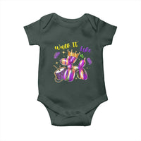 Funny Mardi Gras Baby Onesie Walk It Like A Dog Balloon New Orleans
