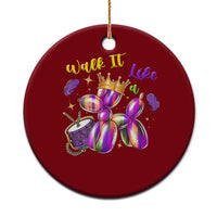 Funny Mardi Gras Ceramic Ornament Walk It Like A Dog Balloon New Orleans