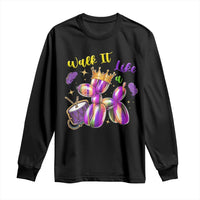 Funny Mardi Gras Long Sleeve Shirt Walk It Like A Dog Balloon New Orleans