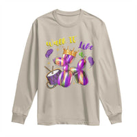 Funny Mardi Gras Long Sleeve Shirt Walk It Like A Dog Balloon New Orleans