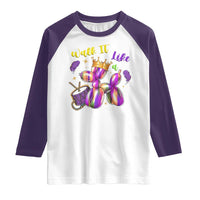 Funny Mardi Gras Raglan Shirt Walk It Like A Dog Balloon New Orleans