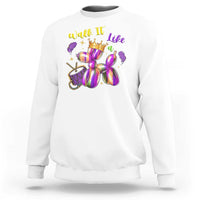 Funny Mardi Gras Sweatshirt Walk It Like A Dog Balloon New Orleans