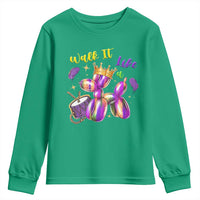 Funny Mardi Gras Youth Sweatshirt Walk It Like A Dog Balloon New Orleans