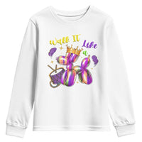 Funny Mardi Gras Youth Sweatshirt Walk It Like A Dog Balloon New Orleans